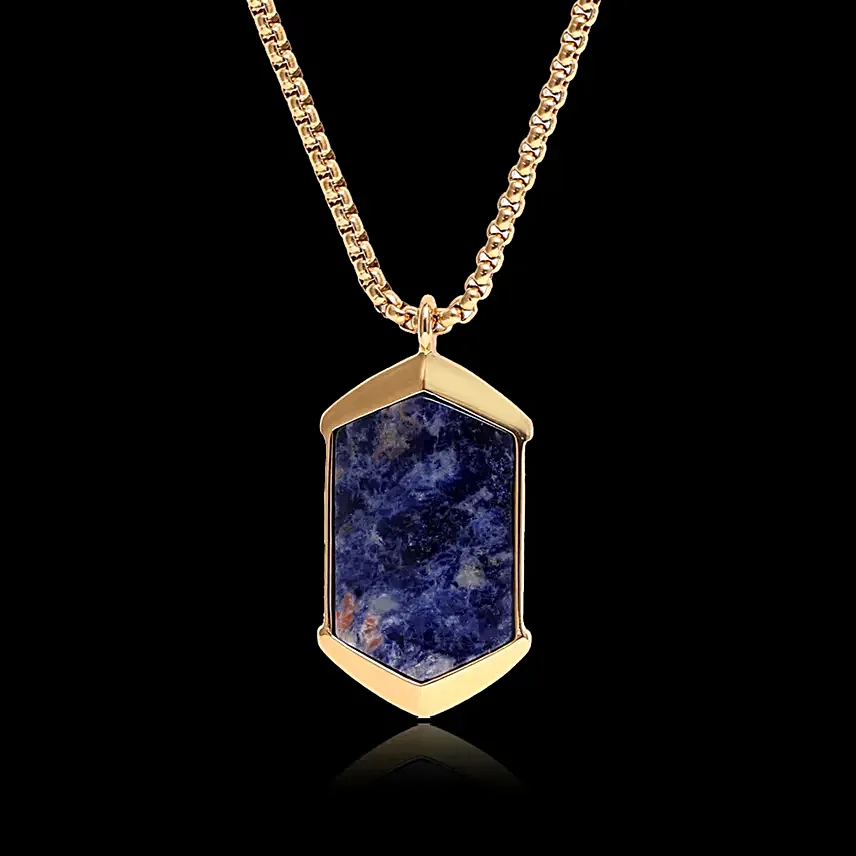 Regal Sodalite Gold Locket