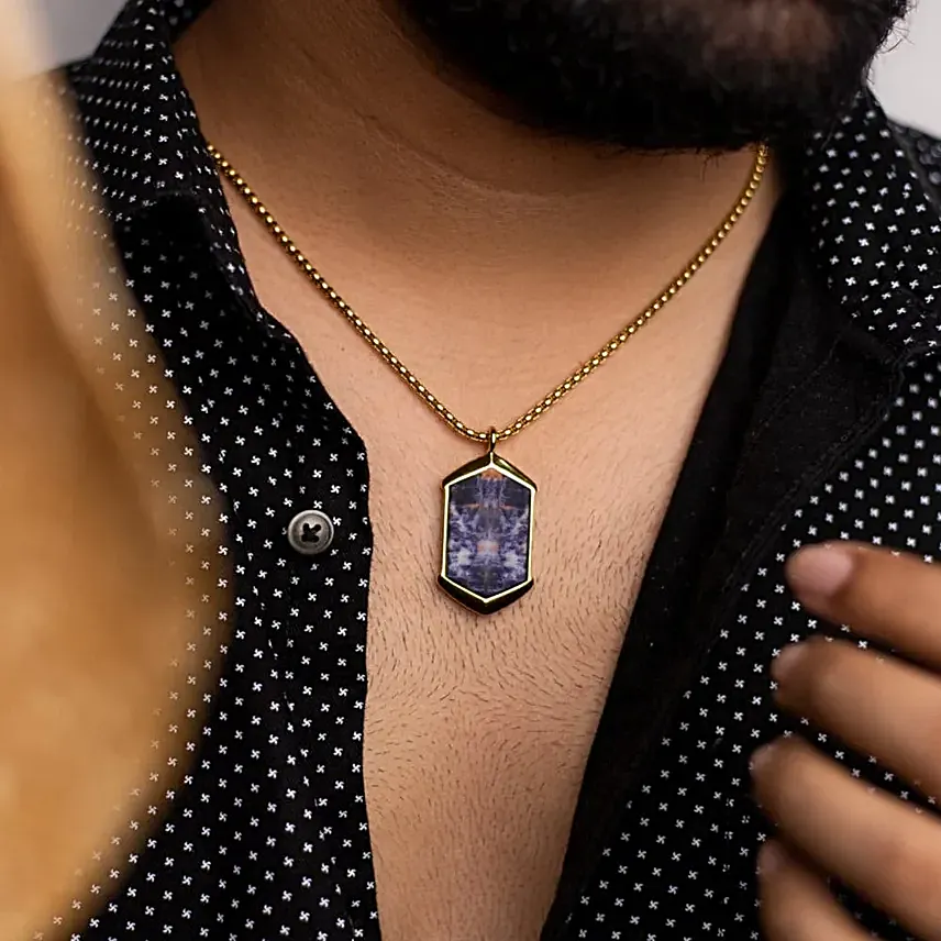 Regal Sodalite Gold Locket