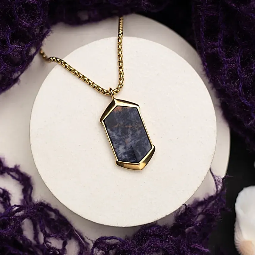 Regal Sodalite Gold Locket