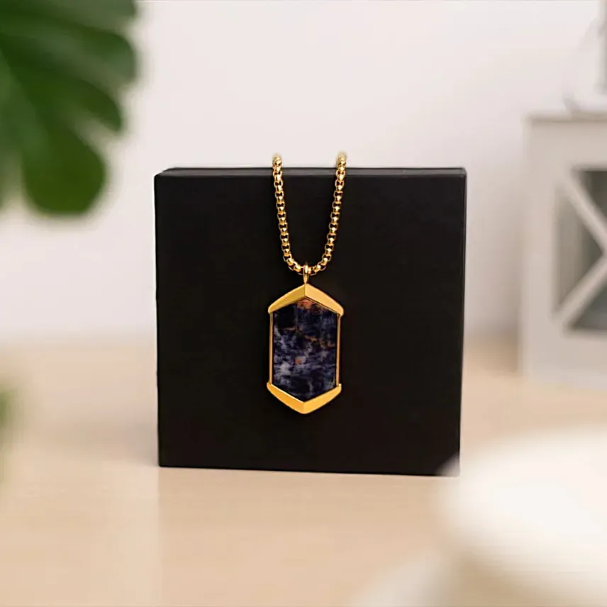 Regal Sodalite Gold Locket