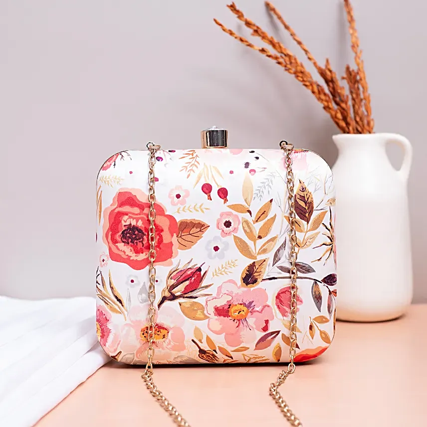 White Blossom Personalised Clutch