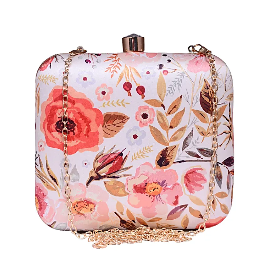 White Blossom Personalised Clutch