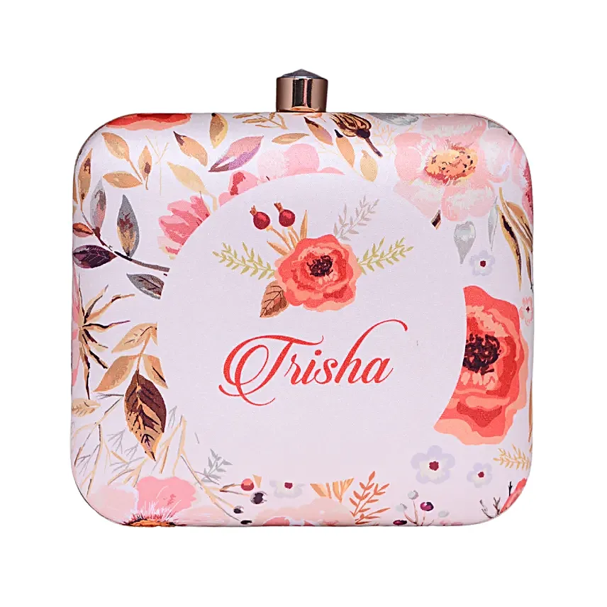 White Blossom Personalised Clutch