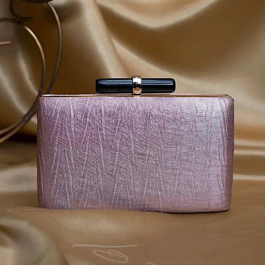 Luxe Crushed Satin Clutch Pink