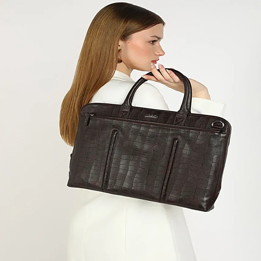 Versatile Vegan Leather Laptop Handbag