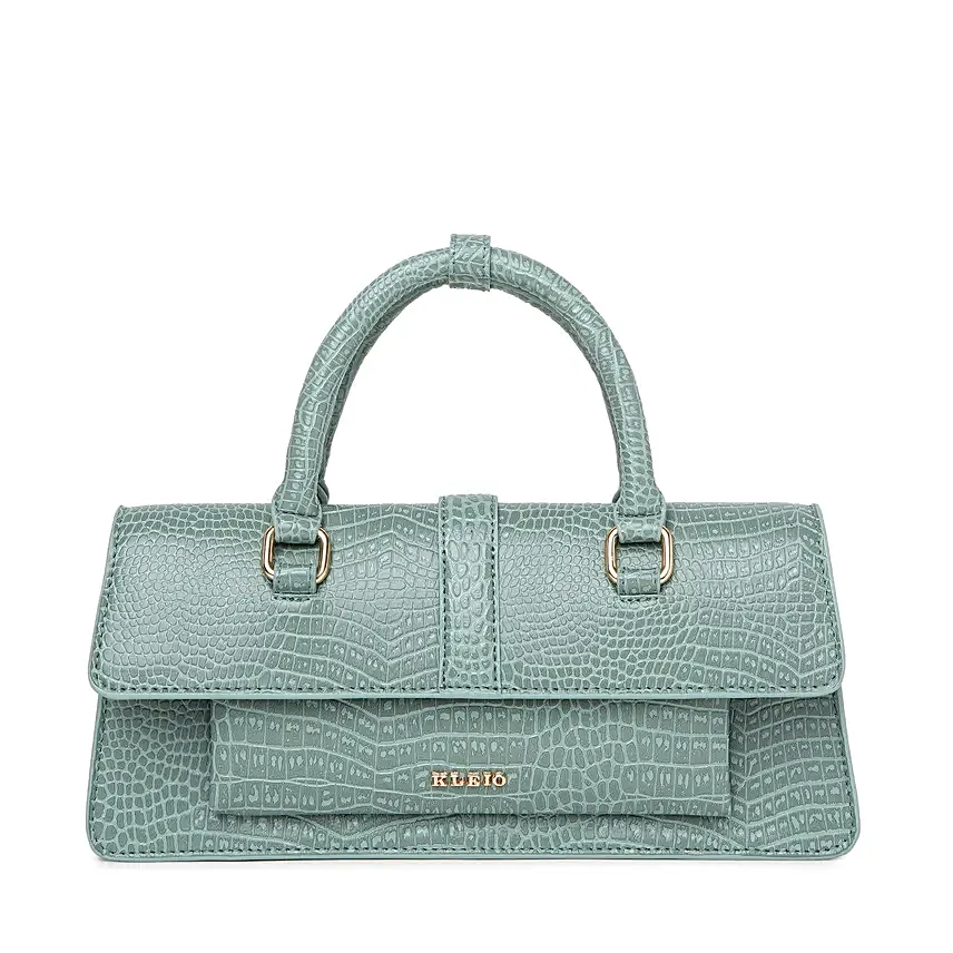 Luxe Croco Charm Vegan Leather Handbag