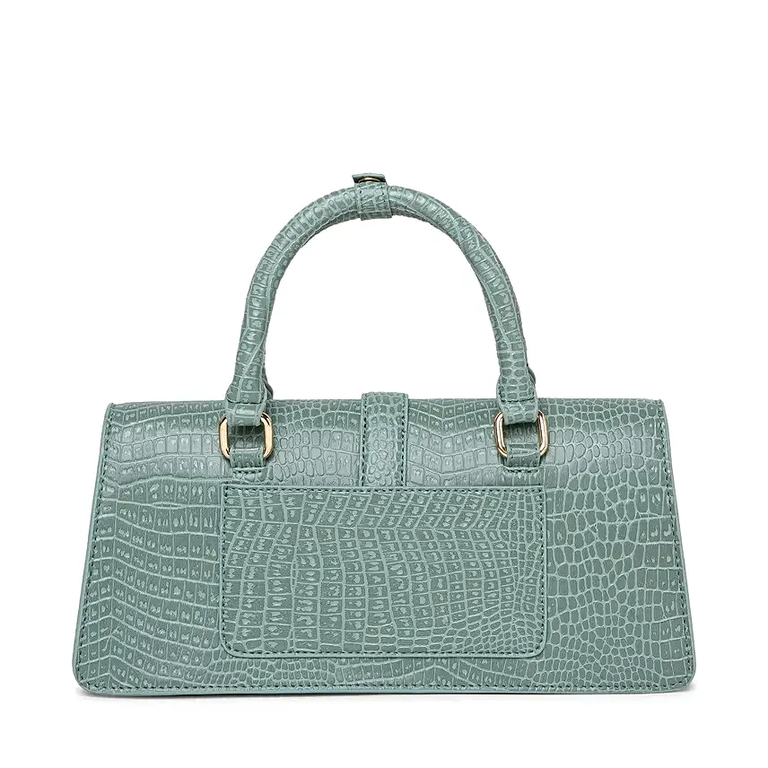 Luxe Croco Charm Vegan Leather Handbag