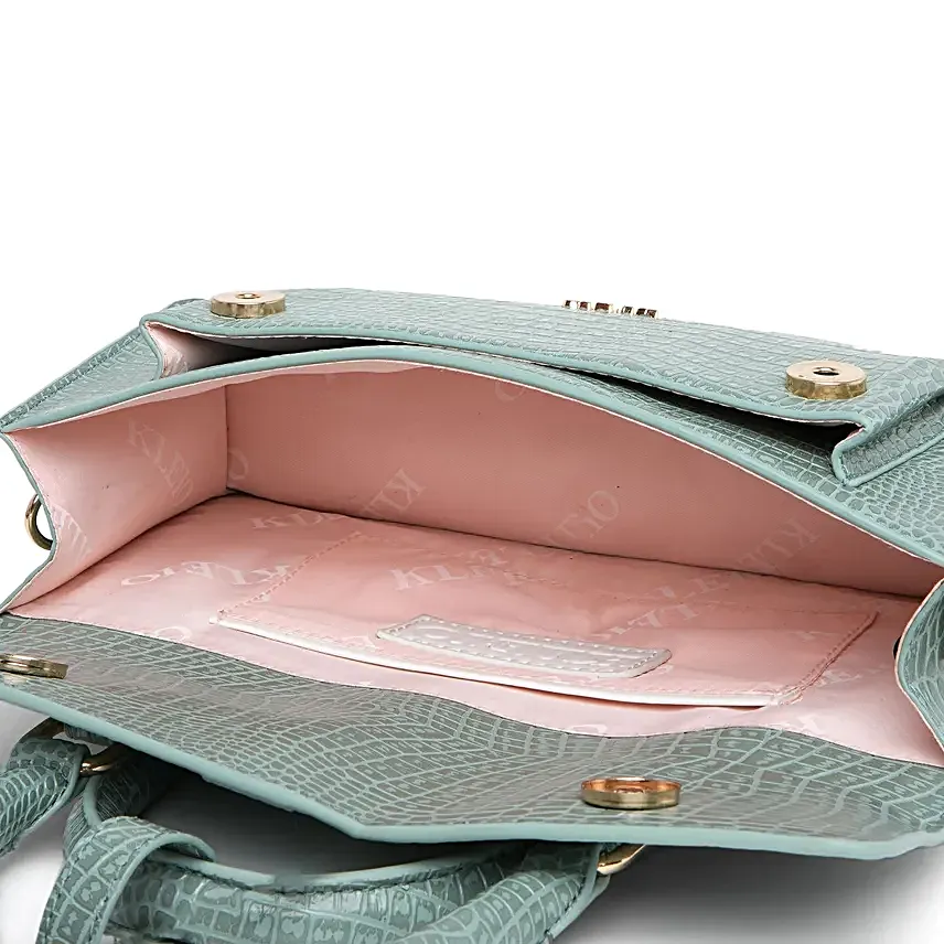 Luxe Croco Charm Vegan Leather Handbag