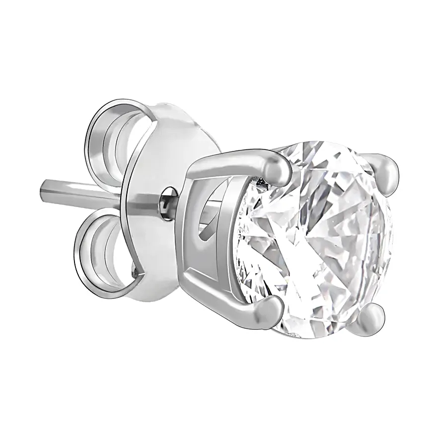 Silver Cubic Zirconia Earrings N Frame Combo