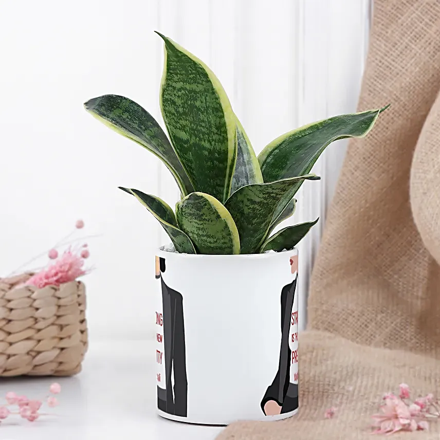 Sanseveiria Plant In Personalised Womens Day Mug