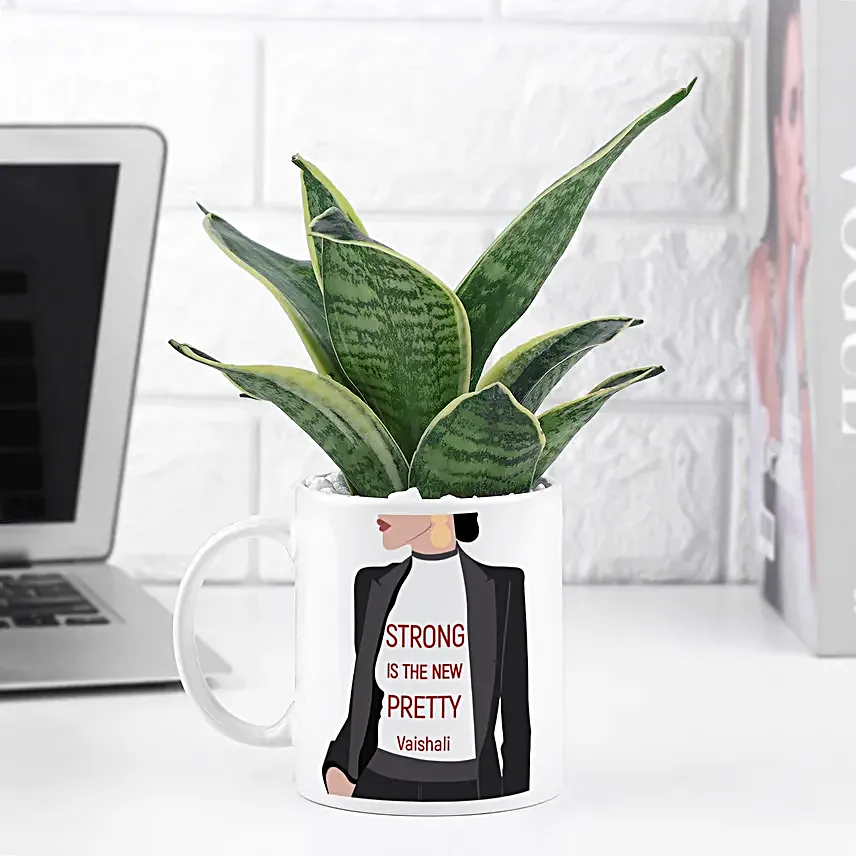 Sanseveiria Plant In Personalised Womens Day Mug