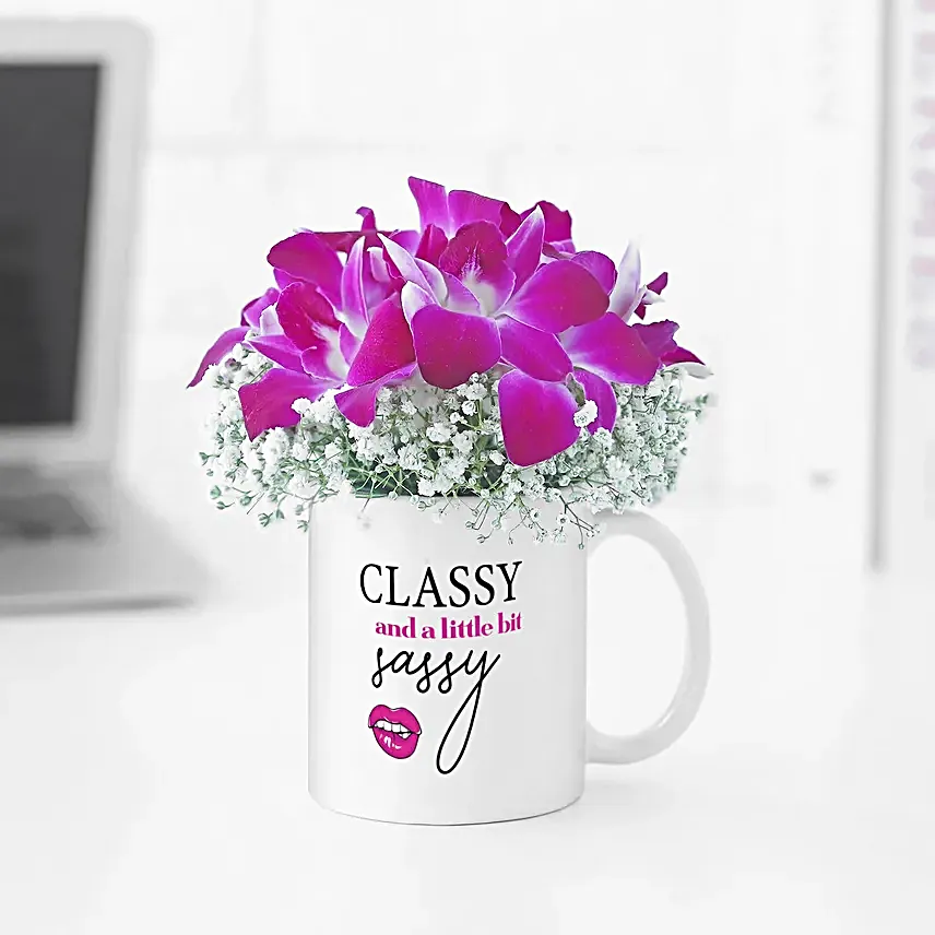 Magical Orchids In Classy Sassy Mug