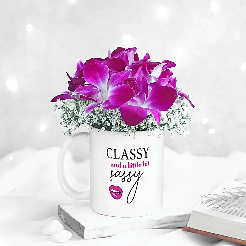 Magical Orchids In Classy Sassy Mug