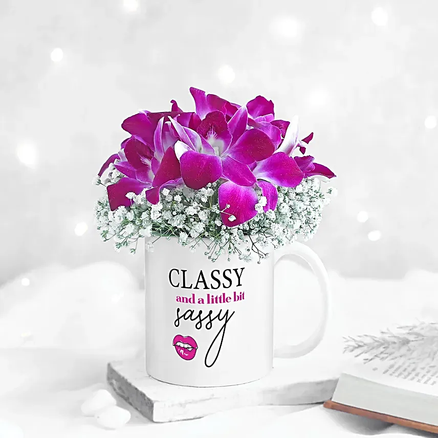 Magical Orchids In Classy Sassy Mug