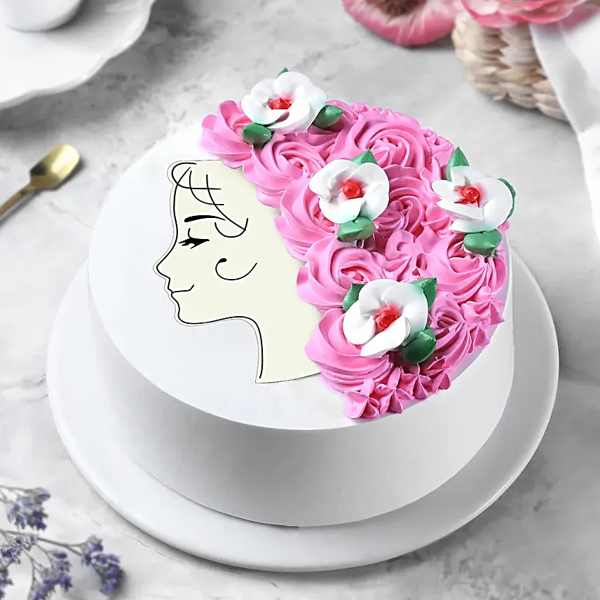 Floral Desire Pineapple Photo Cake Half Kg Egg