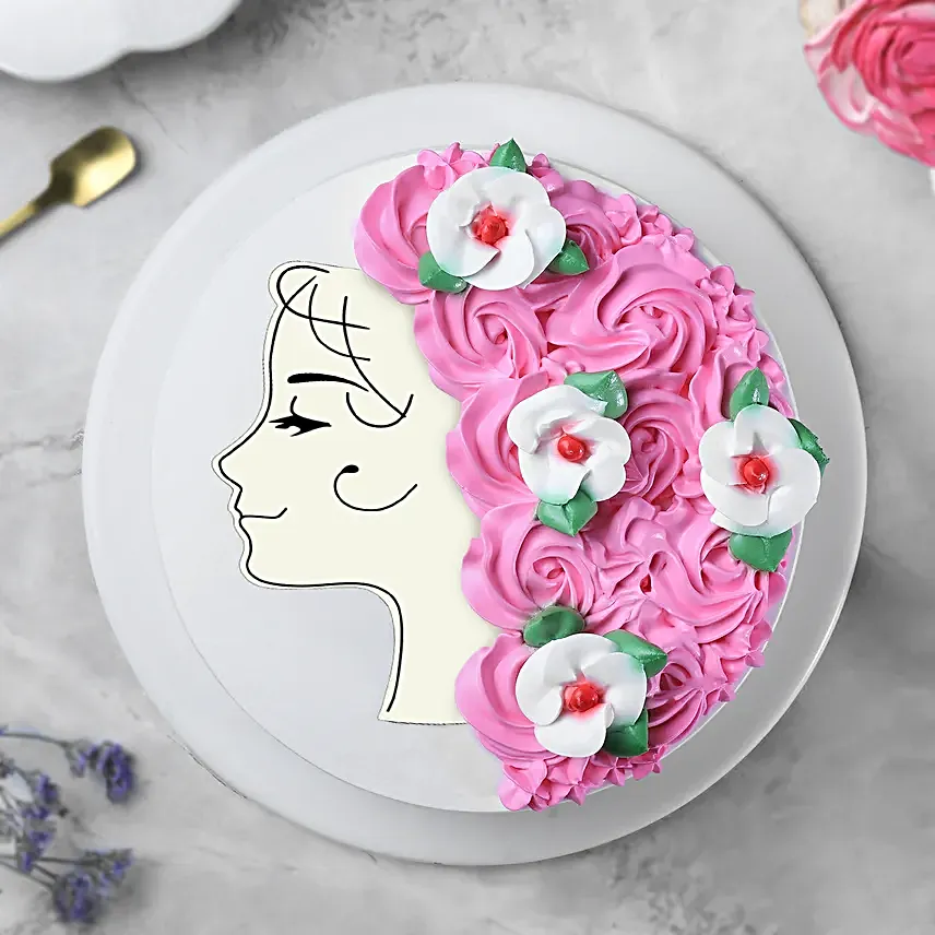 Floral Desire Pineapple Photo Cake Half Kg Egg