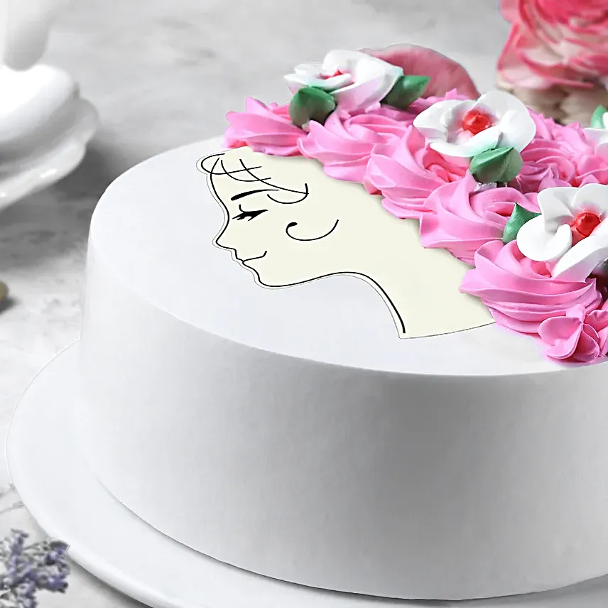 Floral Desire Pineapple Photo Cake Half Kg Egg
