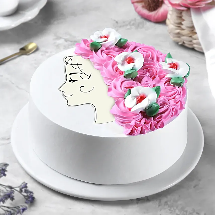 Floral Desire Pineapple Photo Cake Half Kg Egg
