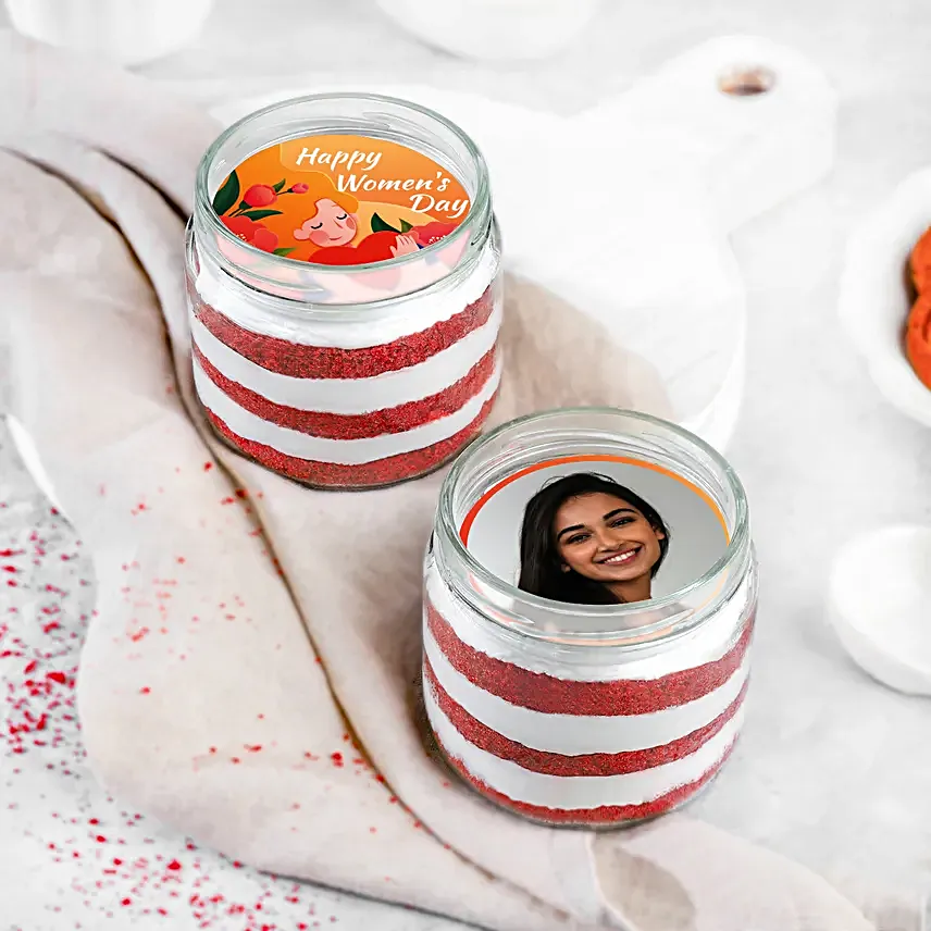 Personalised Delightful Womens Day Jar Cake Set