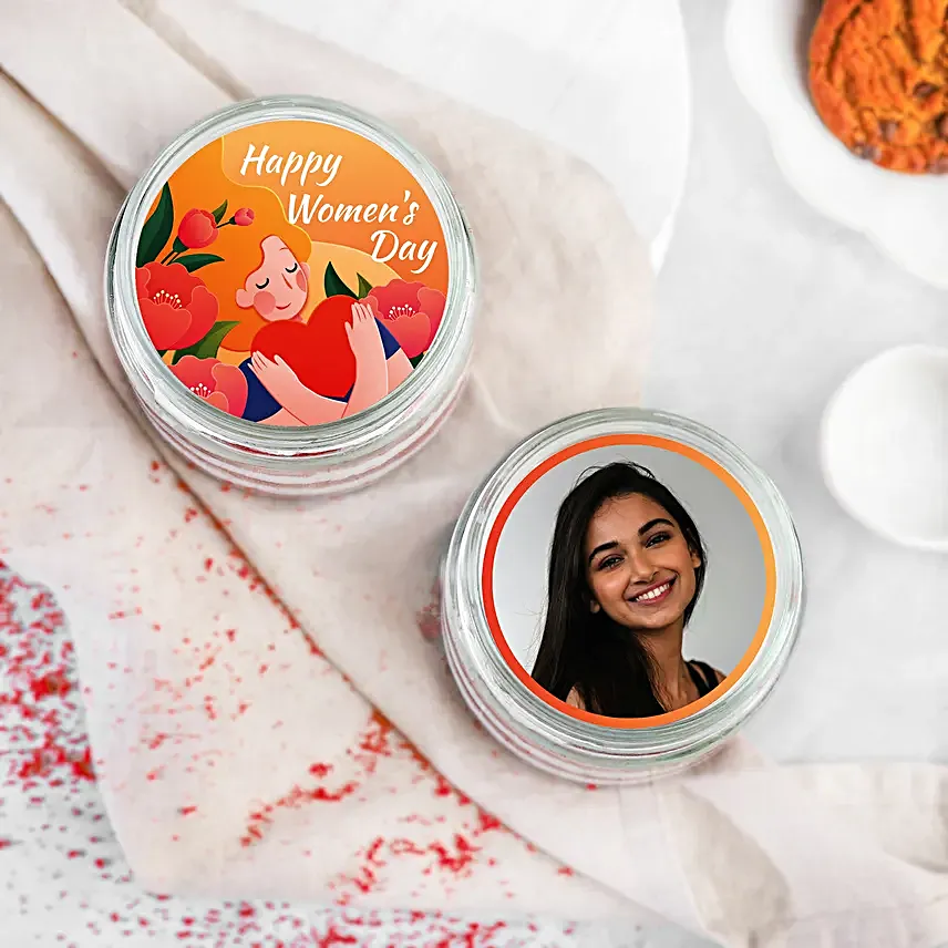 Personalised Delightful Womens Day Jar Cake Set
