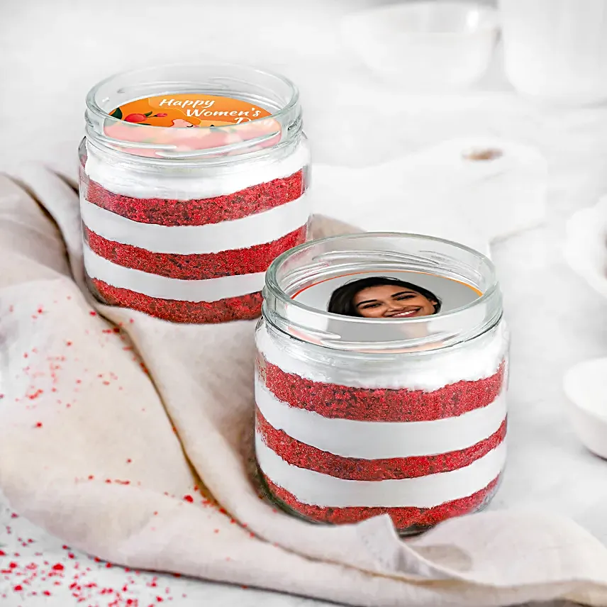 Personalised Delightful Womens Day Jar Cake Set