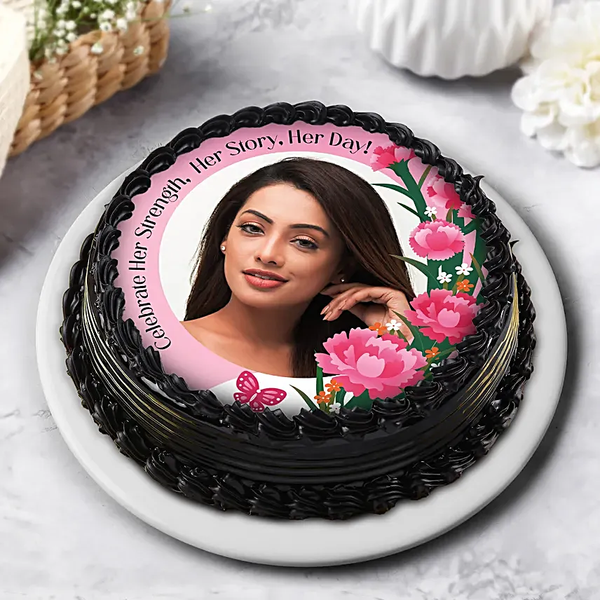 Personalised Chocolatey Incredible Woman Photo Cake