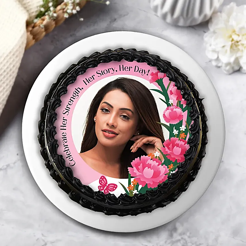 Personalised Chocolatey Incredible Woman Photo Cake