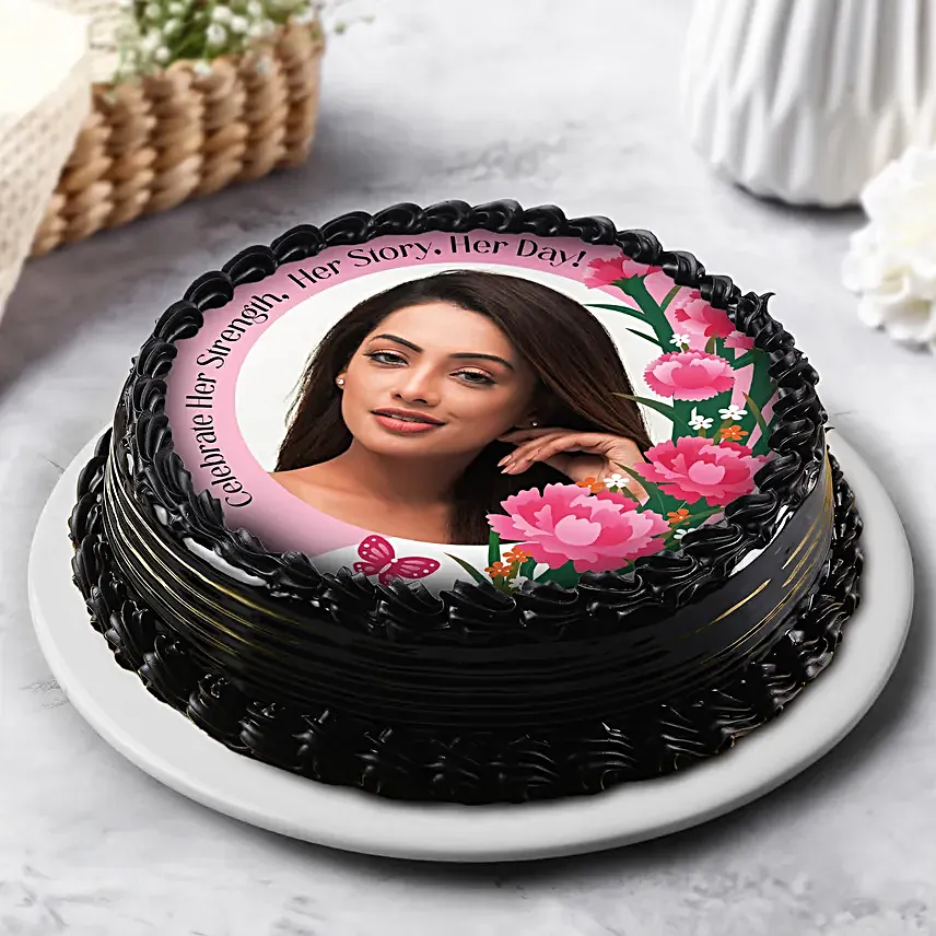 Personalised Chocolatey Incredible Woman Photo Cake