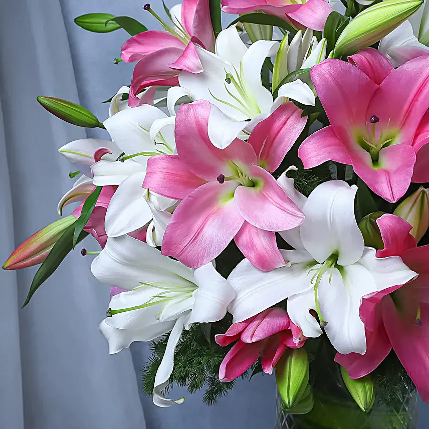 Mythical Charm Lilies In Kings Goblet Vase