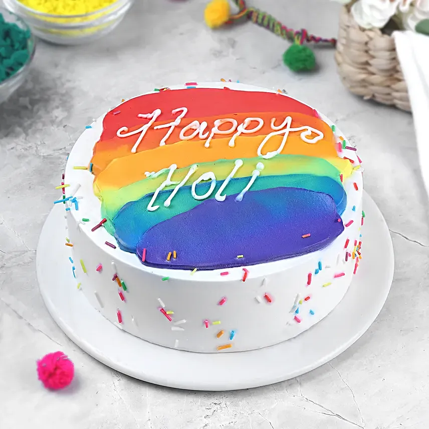 Holi Delight Eggless Cream Cake