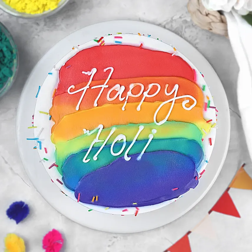 Holi Delight Eggless Cream Cake