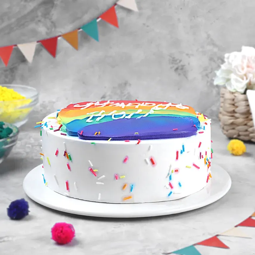 Holi Delight Eggless Cream Cake