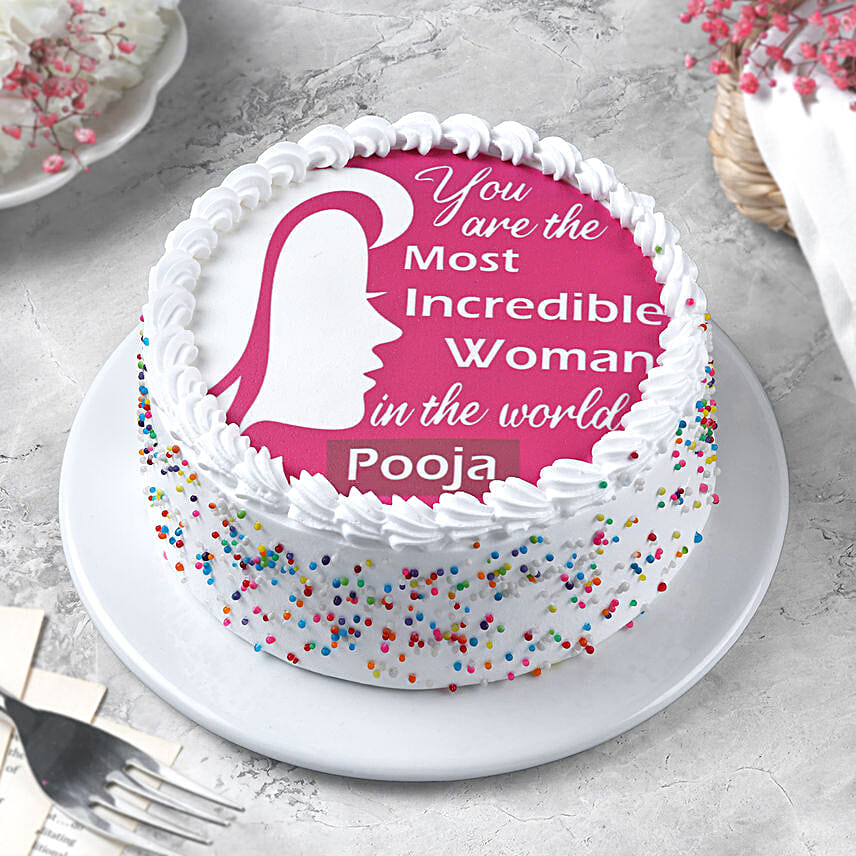 Butterscotch Women's Day Photo Cake - 1 Kg