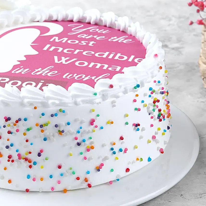Butterscotch Womens Day Photo Cake