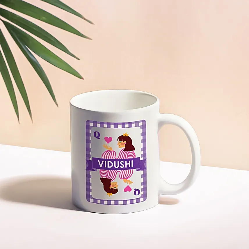 Queen of hearts personalised mug