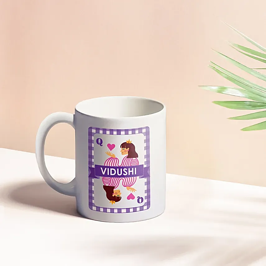 Queen of hearts personalised mug