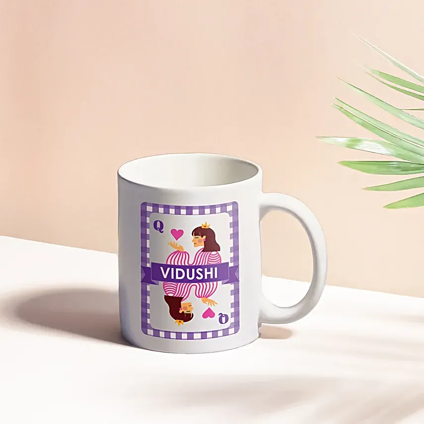 Queen of hearts personalised mug
