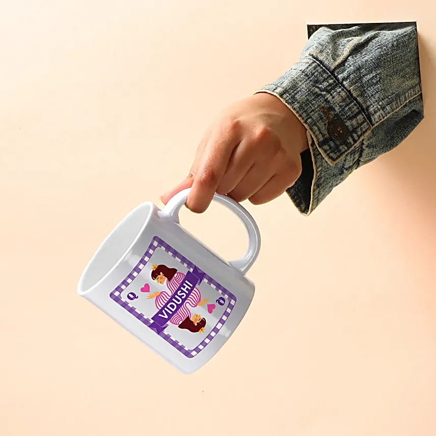 Queen of hearts personalised mug