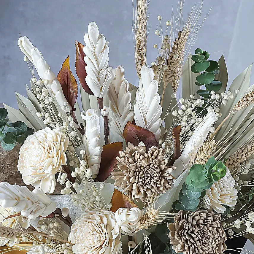 Biscoff Cake N Rustic Charm Sola Flower Bouquet