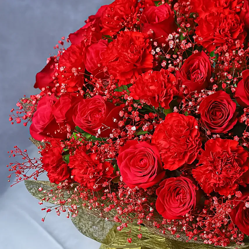 Grand Gesture Rose Bouquet N Brownie Cheesecake