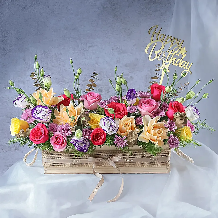 Spring Time Roses Birthday Arrangement