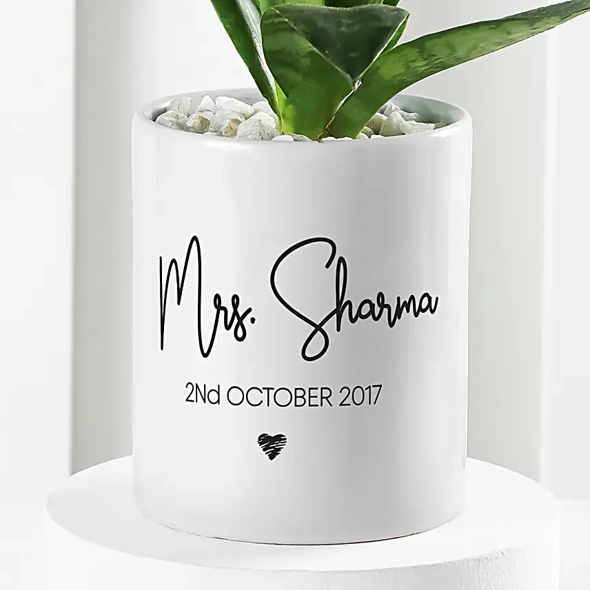 Sanseveiria Plant In Personalised Gift Mug For Wife