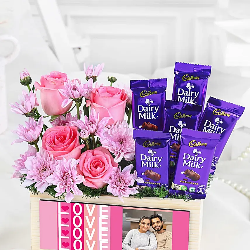 Delicate Roses N Cadbury Delights Gift Combo