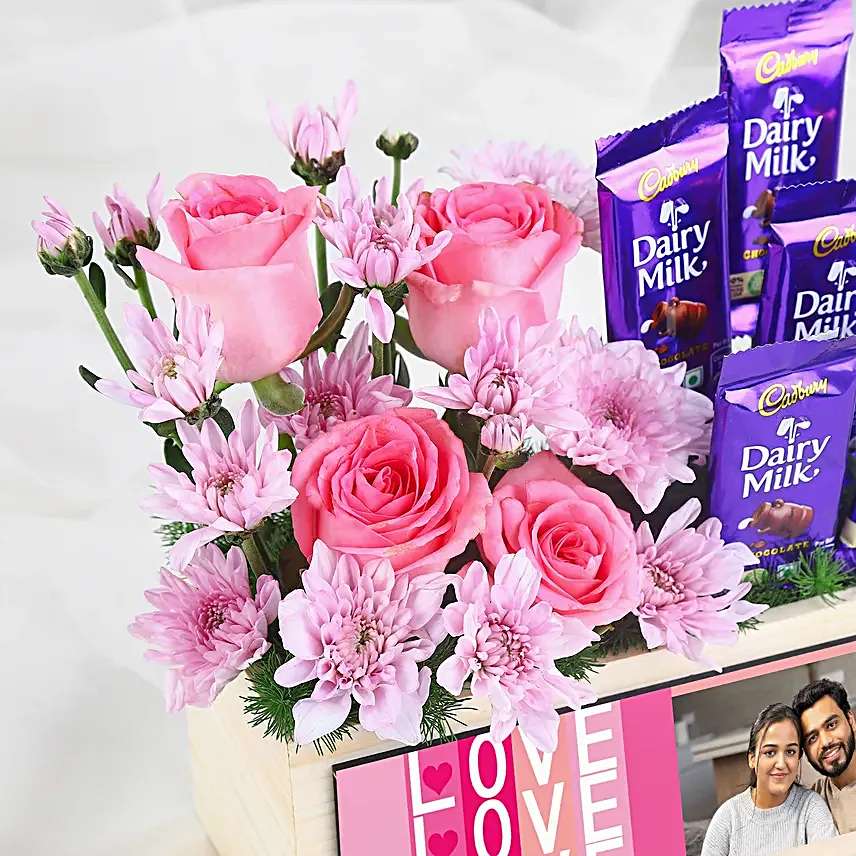 Delicate Roses N Cadbury Delights Gift Combo