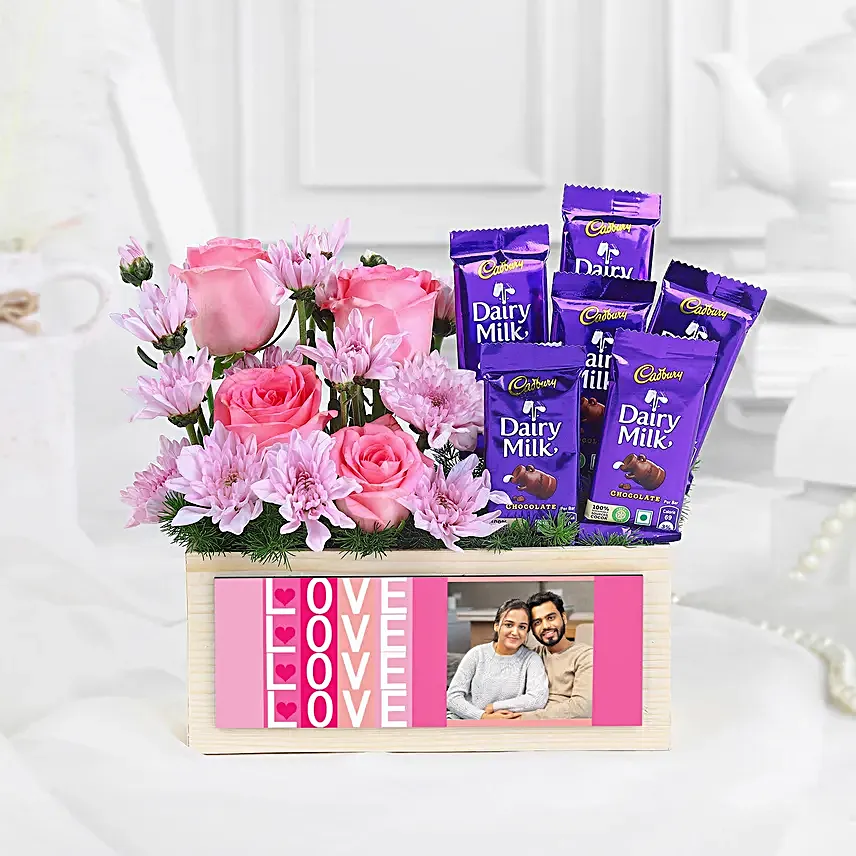 Delicate Roses N Cadbury Delights Gift Combo