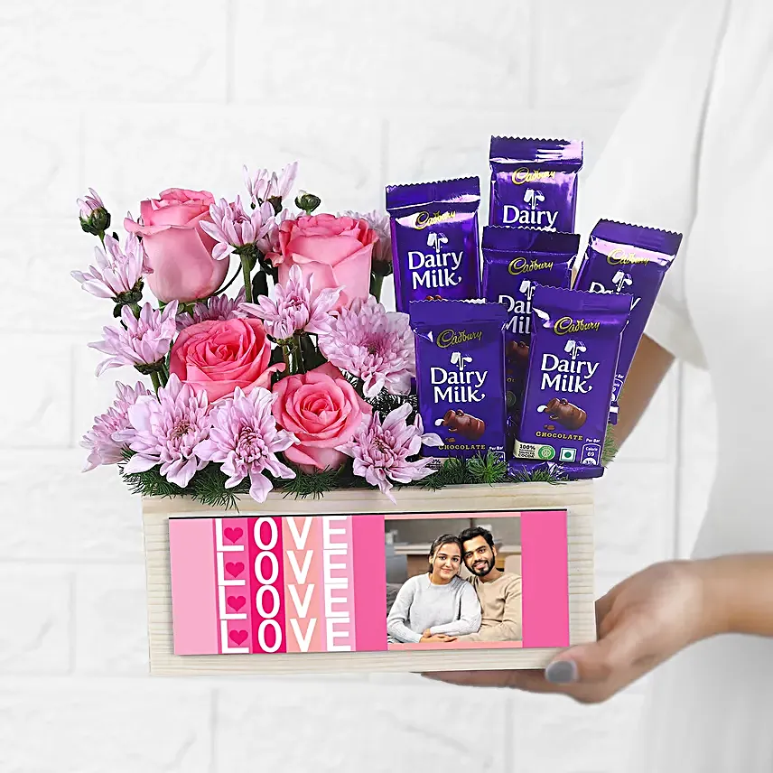 Delicate Roses N Cadbury Delights Gift Combo
