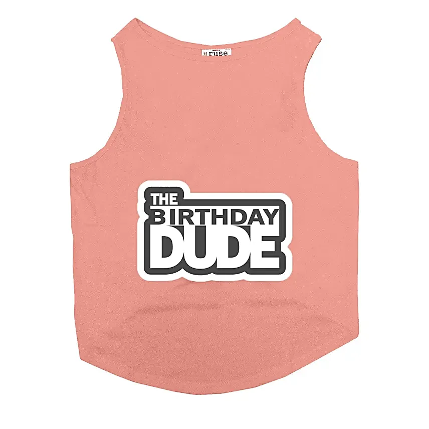 Ruse The Birthday Dude Tank T Shirt For Dogs S