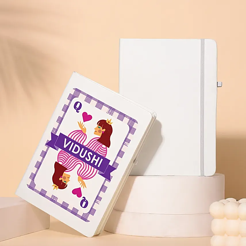 Personalised Queen of Hearts Gift Notebook