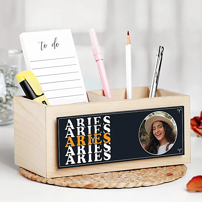Personalised Aries In The House Table Organiser