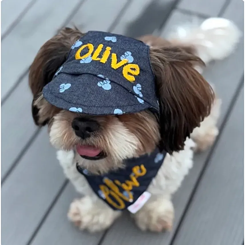 Pawgy Pets Personalised Minnie Denim Set S
